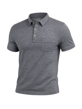 Vineyard Vines Edgartown Polo Shirt Men XL Gray Pima Cotton Stretch Whale
